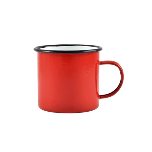 Perfect Home Zománcozott bögre 9 cm 450 ml piros-fehér 10385