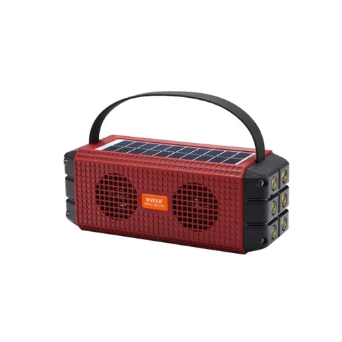 WSTER hordozható Bluetooth hangszóró – napelemes töltéssel és LED zseblámpával WS-5391