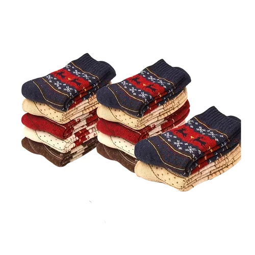 12 pár meleg, vastag karácsonyi zokni nőknek – ünnepi mintás JW6357533