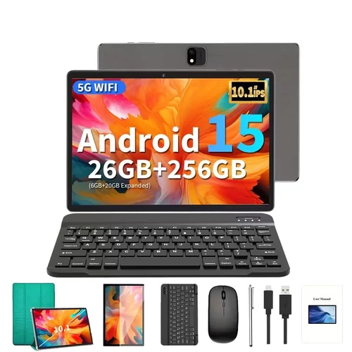 QDDQ Android 15 Tablet 10.1” - billentyűzettel, egérrel, zöld tokkal RP7504217Z