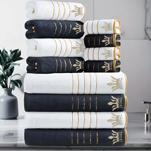 12 részes Crown törölköző szett sötétszürke-fehér RP8527676-SSZF