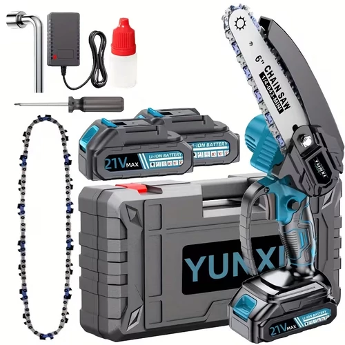 Yunxi 2db akkumulátoros mini láncfűrész + műanyag koffer DX2849168