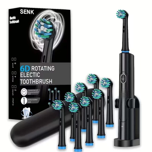 Senk-210 Smart forgó elektromos fekete fogkefe ajándék  8 fej, állvány, doboz XC2282281