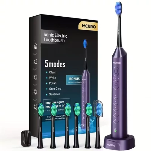 Prémium Szónikus Elektromos Fogkefe Szett – 5 Mód és 3 Intenzitási Szint VG299056-L