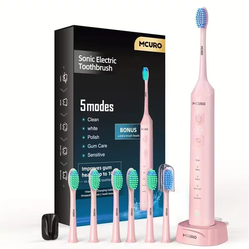 Prémium Szónikus Elektromos Fogkefe Szett – 5 Mód és 3 Intenzitási Szint VG299056-R