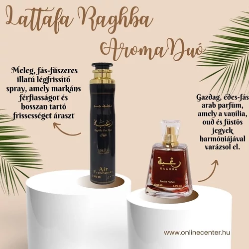 Lattafa Raghba Arab parfüm 100 ml + Dezodor Spray 50 ml 6225709721238