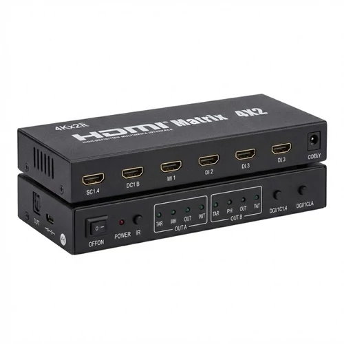 HDMI Matrix 4x2 – Professzionális 4K UHD Multimédia Elosztó és Kapcsoló M4X2
