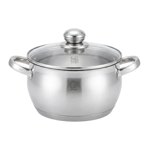 Swissgold Emmie rozsdamentes acél lábas üvegfedővel 24 cm, 6,5 l SG-18098