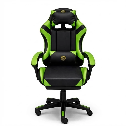 Prémium Gamer Szék Kihúzható Lábtartóval – Neon Zöld/Fekete GSZ01Z