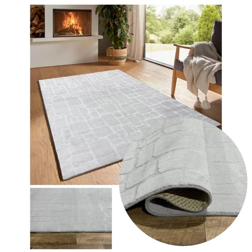 Bergamo plüss puha tapintású szőnyeg szürke 150x220cm bergamorandomgray-150