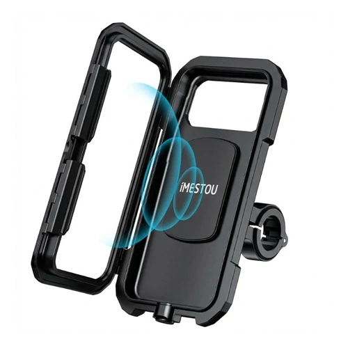 iMESTOU IP67 Vízálló Motoros Telefontartó (L-es Méret) – Vezeték Nélküli és USB-C Töltéssel holm20156