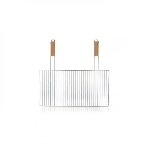 BBQ Grill Rács Fa Fogantyúval - 57x30 cm (Dupla Nyelű) 8591022461709