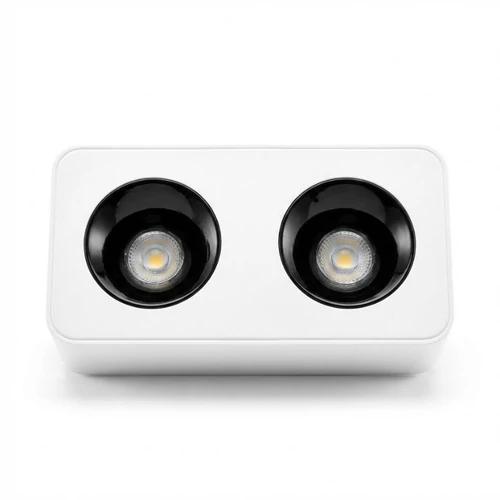 Modern Téglalap LED Mennyezeti Lámpa - 2-es Spot (Fehér/Fekete) LEDS-02