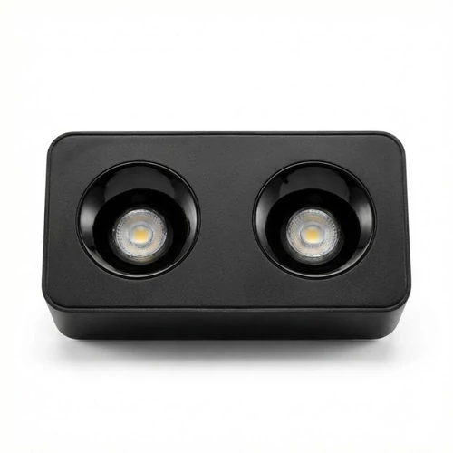 Modern Téglalap LED Mennyezeti Lámpa - 2-es Spot (Fekete) LEDS-05