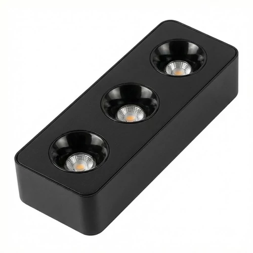 Modern Téglalap LED Mennyezeti Lámpa - 3-as Spot (Fekete) LEDS-06