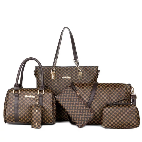 Elegáns 6 Darabos Női Táska Szett - Barna GU6273535-3