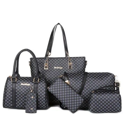 Elegáns 6 Darabos Női Táska Szett - Fekete GU6273535