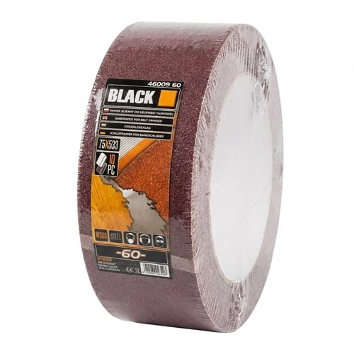 Black Professzionális Csiszolószalag Készlet – 75 x 533 mm, P60 (10 db) 4600960
