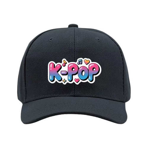 K-POP Stílusú Baseball Sapka Színátmenetes Felirattal – Fekete 62MGG50266-1