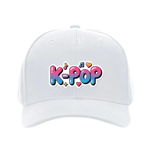 K-POP Stílusú Baseball Sapka Színátmenetes Felirattal – Fehér 62MGG50266-2