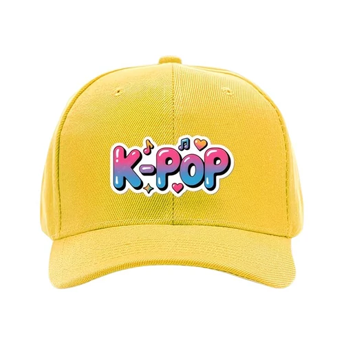 K-POP Stílusú Baseball Sapka Színátmenetes Felirattal – Sárga 62MGG50266-6