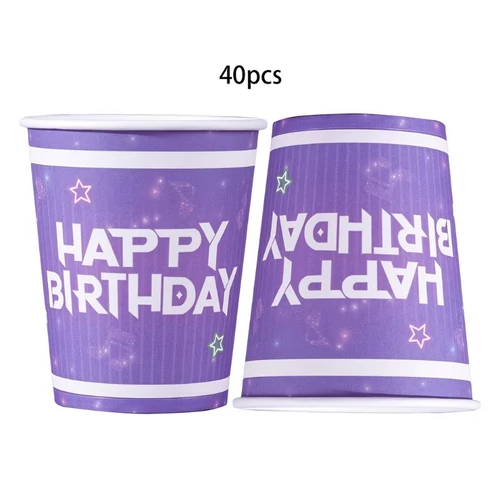 40 Darabos K-pop Témájú Születésnapi Papírpohár Szett TJ12141967-3