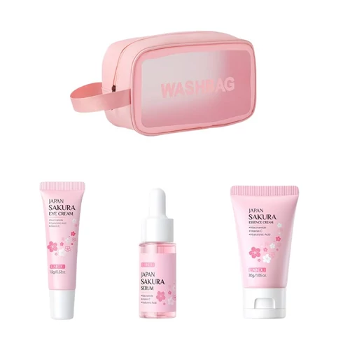 LAIKOU Japan Sakura 4 részes Arcápoló Szett – Cseresznyevirágos ragyogás DG03548