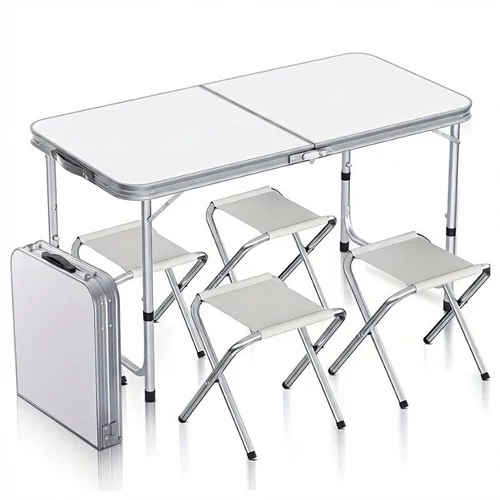 Összecsukható Kemping Szett – 120 cm-es asztal + 4 db szék XJ3238736
