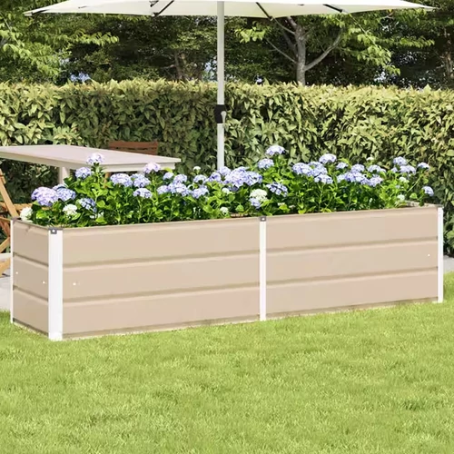 vidaXL Növénytartó Fém Balkonláda 195cm bézs KKM5X3V054-B