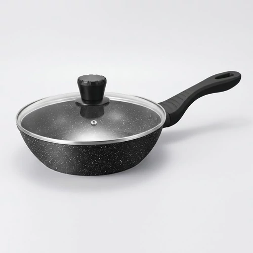 Bachmayer Home Granite Line mély serpenyő fedővel 24cm Fekete BM-7749-24