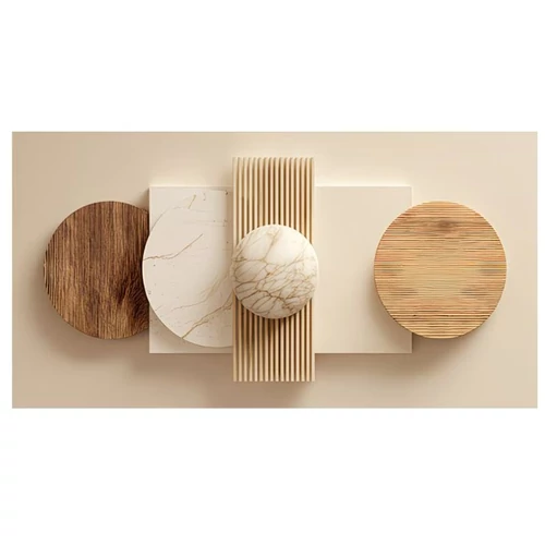 Modern minimalista absztrakt vászon falikép – bézs és fa mintás design 160 × 80 cm GU9912832