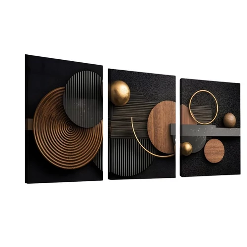 3 darabos modern absztrakt vászon falikép szett RK11837726