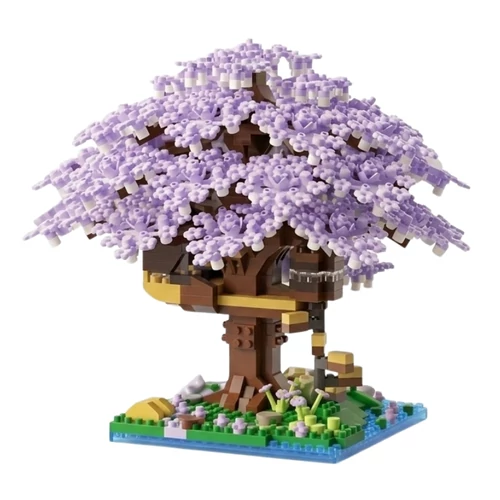 Sakura fa ház építőkocka készlet 1000 darabos - Lila LD10652934-3