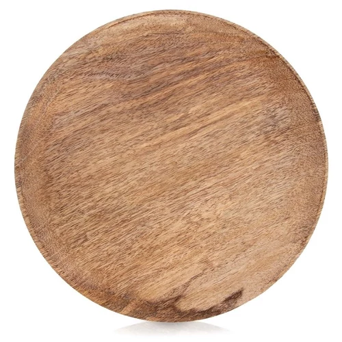 MANGO Természetes Kerek Fa Tálalótányér (25 cm) 153894