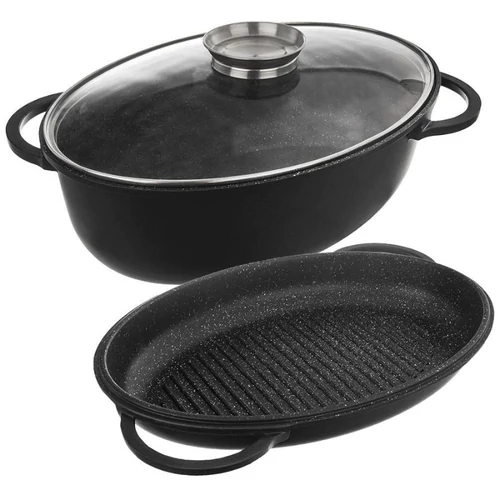 Orion GRANDE gránit bevonatú tepsi fedővel 3 az 1-ben 10 L – 43 × 28 cm, tapadásmentes 127027