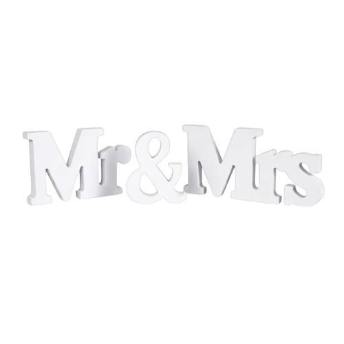 Rusztikus Mr & Mrs fa felirat készlet – Esküvői asztaldísz és fotó kellék CD603378