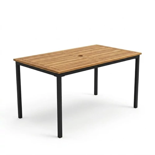 Garden Line modern kerti étkezőasztal natúr fa lécezéssel SK-01