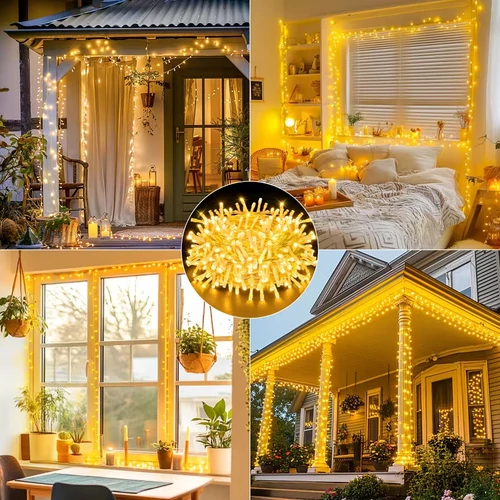 Kültéri hangulat LED fényfüzér 12M 100led melegfehér VM4342280