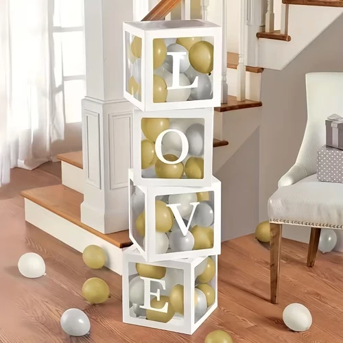 8 db „Love” Léggömb Doboz Dekorációs Készlet YF10011516