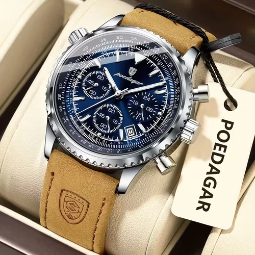 Férfi sport kronográf karóra ezüst-kék VP6273124-EK