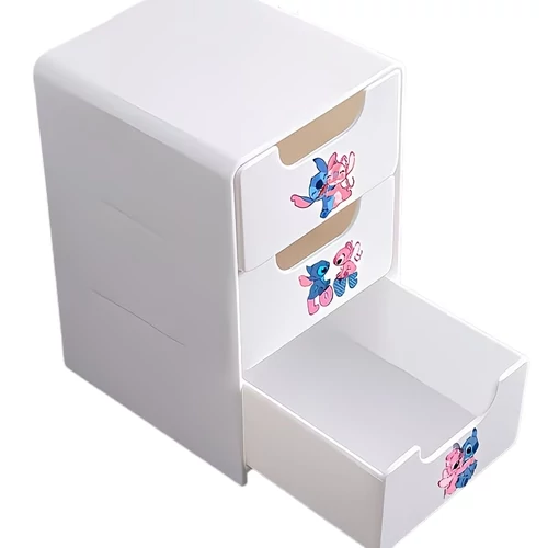 Disney Stitch 3 fiókos asztali tárolódoboz mini rendszerező - Fehér 6GM15526K9-3