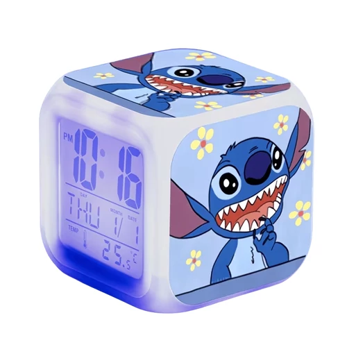 Disney Stitch Digitális Ébresztőóra – Nevetős Stitch Sárga Virágokkal 57MK85XGK1-A