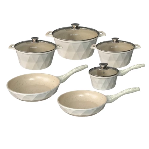Bachmayer Home BM-7316 10 részes Diamond Edénykészlet – Krém BM-7316