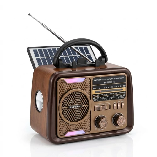 Yuegan Retro Napelemes Világvevő Rádió és Bluetooth Hangszóró YG-7080BTS