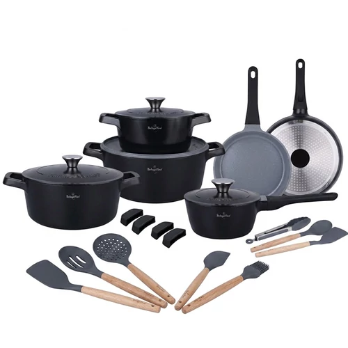 Die Cast Aluminum 17 részes edénykészlet fekete SH-ZL3017B