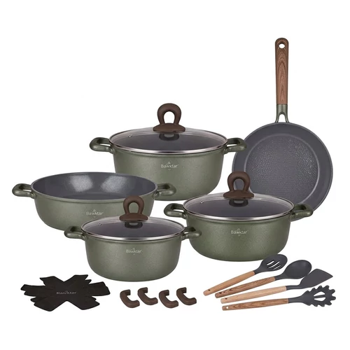 Die Cast Aluminum 17 részes edénykészlet zöld SH-ZL3018G