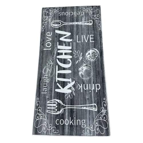 Fekete-fehér konyhai szőnyeg 80 x 200 cm KSZ-57