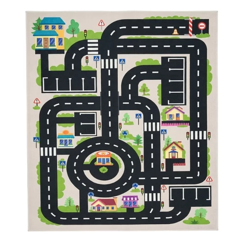 Gyerek szőnyeg városi úthálózat mintával 80 x 150 cm GYSZ57
