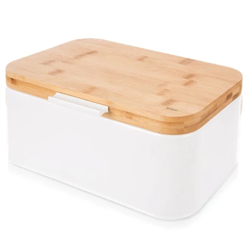 WHITELINE fém kenyértartó – 30x19,5x14,5 cm, fehér színben 152465