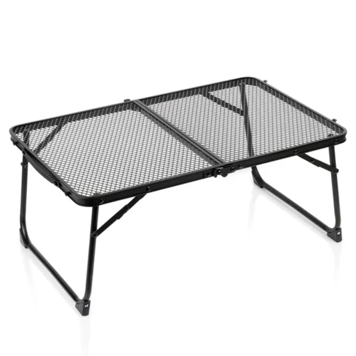 Összecsukható kempingasztal, alumínium – 60x40x25 cm, fekete színben 489388
